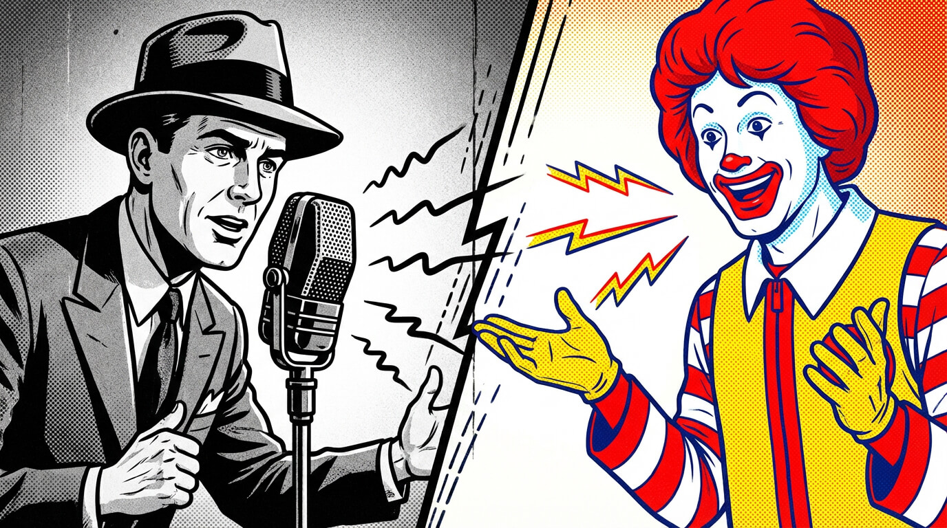 radio guy cartoon mascots